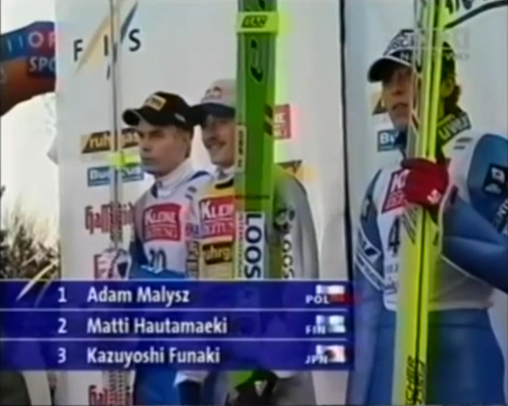 Podium sobotniego konkursu w Villach (TVP)